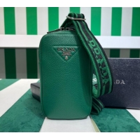 Classic Cheap Prada Grained Leather Phone Mini Bag 1BP027 Green 2023