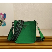 Spot Discount Prada Grained Leather Mini Shoulder Bag 1BH191 Green 2023