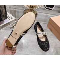 Good Quality Dior Mary Janes Ballet Flats in Black and White2 Cannage Tweed with Bow 814042