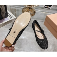 Popular Style Dior Mary Janes Ballet Flats in Black and White2 Cannage Tweed with Pearl 814044