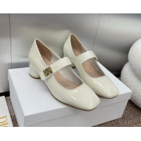 Low Price Dior Miss Dior Mary Janes Pump 3.5cm in Patent Calfskin White 904126