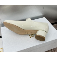 Low Price Dior Miss Dior Mary Janes Pump 3.5cm in Patent Calfskin White 904126