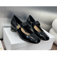 Good Quality Dior Miss Dior Mary Janes Pump 3.5cm in Patent Calfskin Black 904127