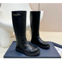 Best Price Dior Diorebel High Boots 4cm in Black Calfskin Leather 905006