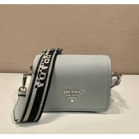 Promotional Prada Leather shoulder bag 1BD332 Grey 2023