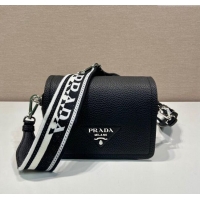 Buy New Cheap Prada Leather shoulder bag 1BD332 Black 2023