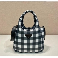 Trendy Design Prada Check Fabric Mini bag 1BG359 Black 2023