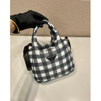 Trendy Design Prada Check Fabric Mini bag 1BG359 Black 2023