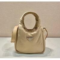 Grade Quality Prada Soft Padded Re-Nylon Mini Bag 1BA359 Beige 2023