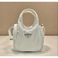 Low Cost Prada Soft Padded Re-Nylon Mini Bag 1BA359 White 2023