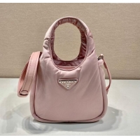 Luxury Discount Prada Soft Padded Re-Nylon Mini Bag 1BA359 Pink 2023