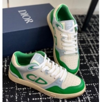 Shop Duplicate Dior B57 Low-Top Sneakers in CD Calfskin Green 905012