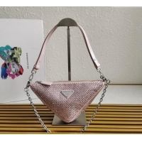 Grade Design Prada Triangle Crystal Mini Bag 1BC190 Pink 2023