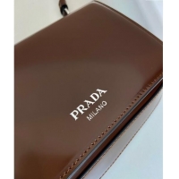 Best Price Prada Brushed leather mini-bag with shoulder strap 2VD061 Brown 2023