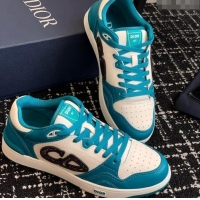 Duplicate Dior B57 Low-Top Sneakers in Calfskin with Oblique Jacquard CD Blue 905014