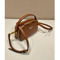 Best Price Prada Odette leather mini-bag 1BH203 Brown 2023