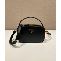 Hot Sell Cheap Prada Odette leather mini-bag 1BH203 Black 2023