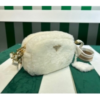 Pretty Style Prada Wool Mini Bag 1BH192 White 2023