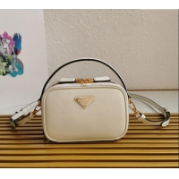 Luxurious Grade Prada Odette leather mini-bag 1BH203 White 2023