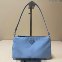 Most Popular Prada Re-Nylon mini bag 1NI545 Light Blue 2023