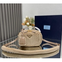 Low Cost Prada Odette shearling mini-bag 1BH208 Beige 2023