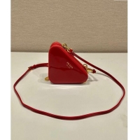 Top Grade Prada Patent leather mini pouch 1NR015 Red 2023