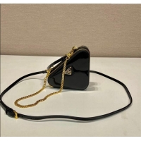 Good Looking Prada Patent leather mini pouch 1NR015 Black 2023