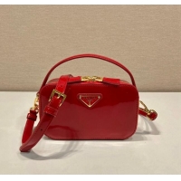 Trendy Design Prada Odette patent leather mini-bag 1BH206 Red 2024