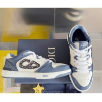 Low Cost Dior B57 Low-Top Sneakers in Calfskin with Oblique Jacquard CD Navy Blue 905022