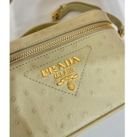 Good Looking Prada Mini Bag in Ostrich Embossed Leather 1BH202 Yellow 2024