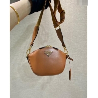 Unique Style Prada Leather mini shoulder bag 1BH212 Brown 2024