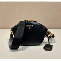 Top Grade Prada Leather mini shoulder bag 1BH212 Black 2024