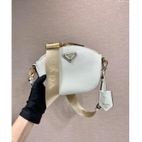 Grade Quality Prada Leather mini shoulder bag 1BH212 White 2024