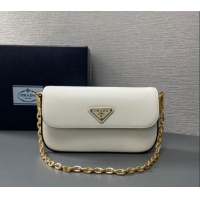 Promotional Prada Saffiano leather mini-bag 1BD356 White 2024