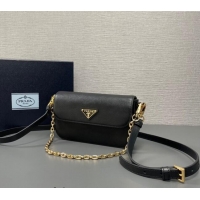 Top Quality Prada Saffiano leather mini-bag 1BD356 Black 2024