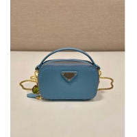 Market Sells Prada Saffiano leather mini-pouch 1NR025 Light Blue 2024