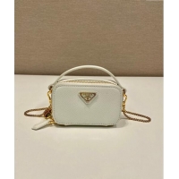 Pretty Style Prada Saffiano leather mini-pouch 1NR025 White 2024