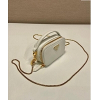 Pretty Style Prada Saffiano leather mini-pouch 1NR025 White 2024