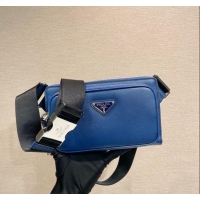 Top Quality Prada Saffiano Leather Belt bag 2VH156 Blue 2023