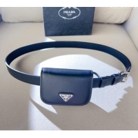 Big Discount Prada Leather Mini Bag Belt P0410 Black