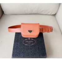 Promotional Luxury Prada Leather Mini Bag Belt P0410 Brown