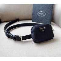 Promotional Prada Airpods Belt Bag/Leather Belt in Nylon and Leather P8174 Black 2023