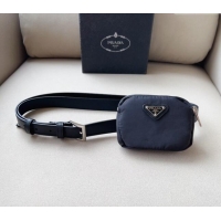 Promotional Prada Airpods Belt Bag/Leather Belt in Nylon and Leather P8174 Black 2023