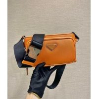 Top Design Prada Mens Saffiano Leather Belt bag 2VH156 Orange 2024