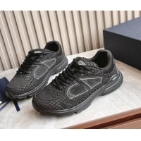 Durable Dior B30 Sneakers in CD Mesh and Embossed Fabric Black 905034