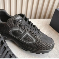 Durable Dior B30 Sneakers in CD Mesh and Embossed Fabric Black 905034