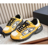 Sumptuous Dior B30 Sneakers in CD Mesh and Technical Fabric Yellow 905036