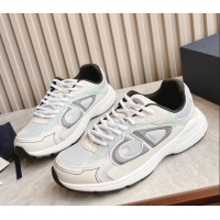 Best Grade Dior B30 Sneakers in CD Mesh and Technical Fabric White/Green 905037