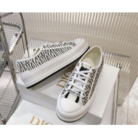 Shop Cheap Dior Walk'n'Dior Platform Sneakers 4.5cm in Embroidered Cotton with Miss Dior Allover Motif White/Black 90503