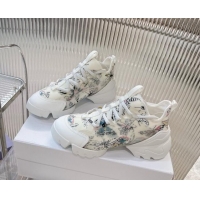 Best Price Dior D-Connect Sneaker in White Dragonfly Printed Technical Fabric 905043